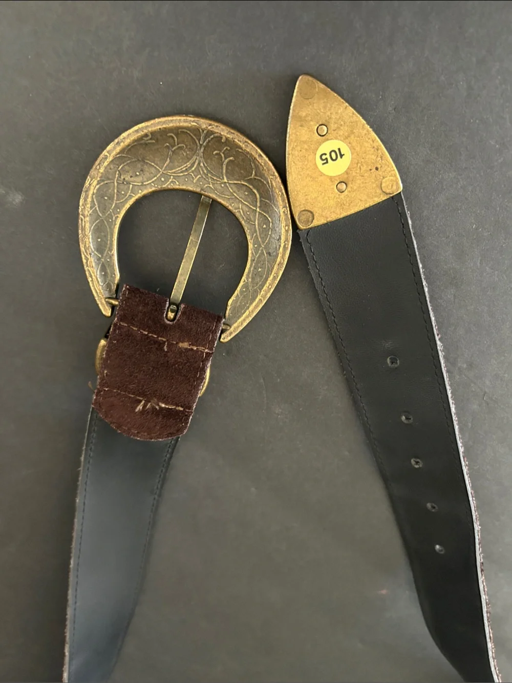 Jennifer Behr Brown Suede Belt with Crystal-Encrusted Buckle